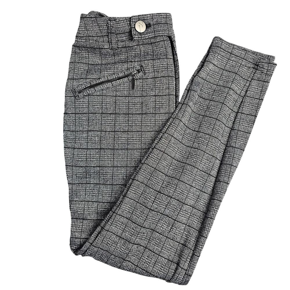 Windowpane Glen Plaid Skinny Pants Womens Petite Small PS Simply Vera Vera Wang
